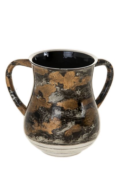 Wah Cup Black and Gold Enamel — alternate view | Judaica Square Lakewood