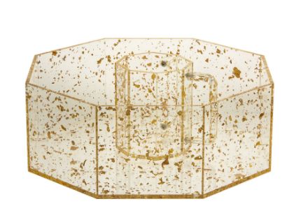 5755-FG Wash Cup and Bowl Gold Flakes Lucite