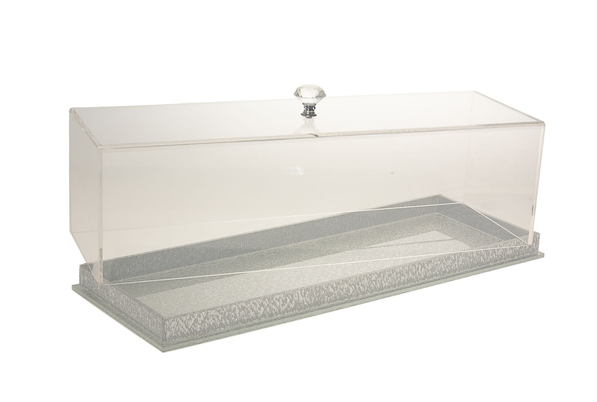 Cake Box Lucite Silver with Clear lid | Judaica Square Lakewood