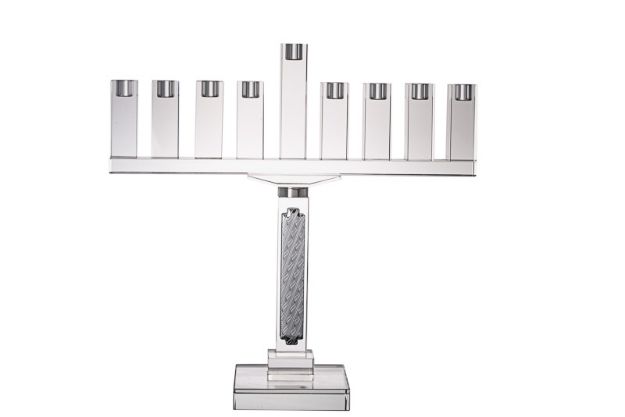 Crystal Menorah Large — alternate view | Judaica Square Lakewood