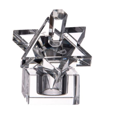 Hexagon Crystal Dreidel — view 4 | Judaica Square Lakewood