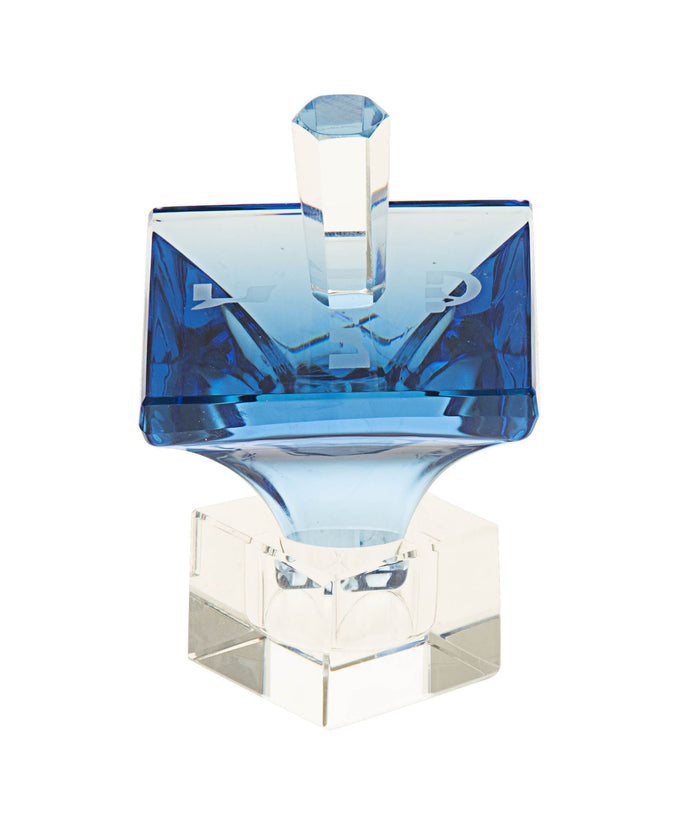 Optic Blue Crystal Dreidel | Judaica Square Lakewood