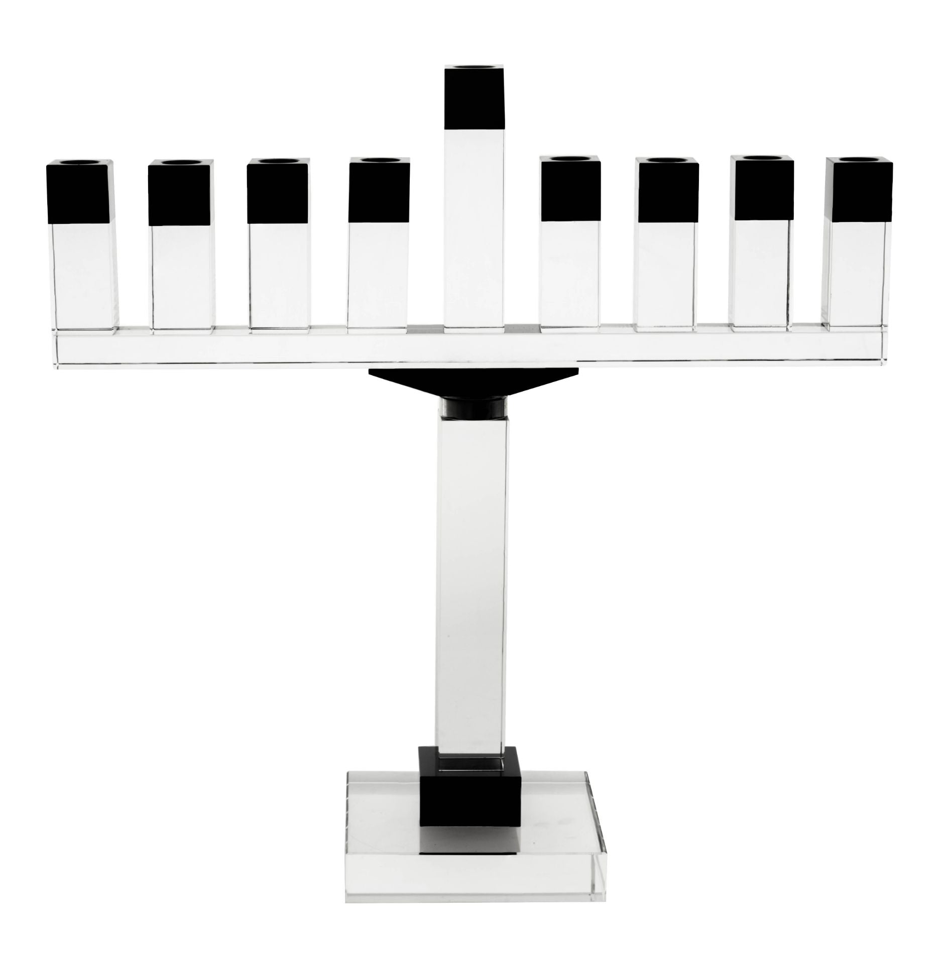 Menorah Crystal Large with Black accents | Judaica Square Lakewood