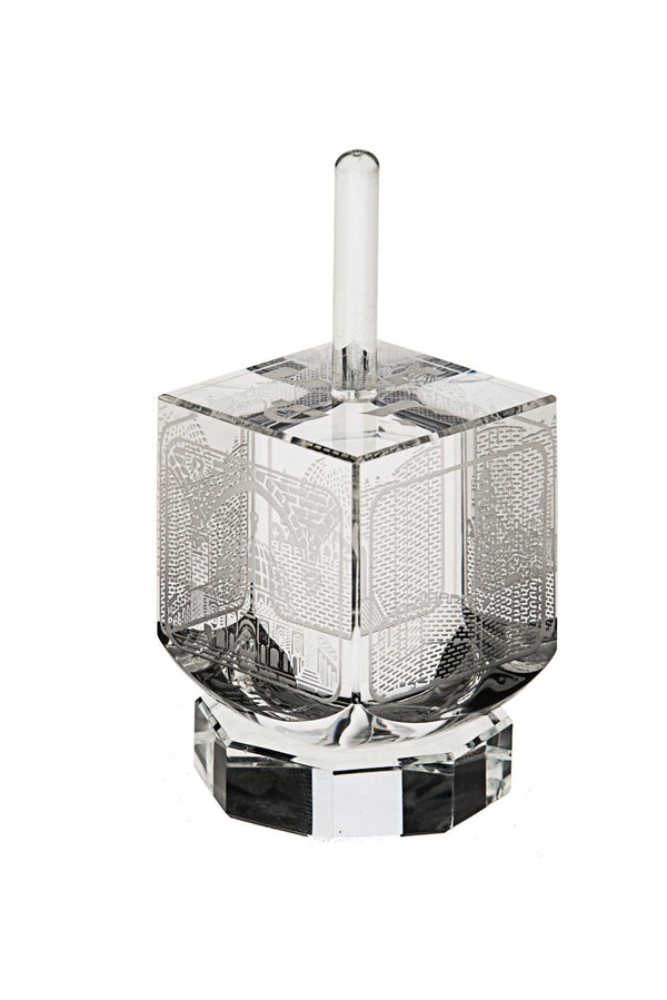 Scenes of Old Jerusalem Dreidel Clear | Judaica Square Lakewood