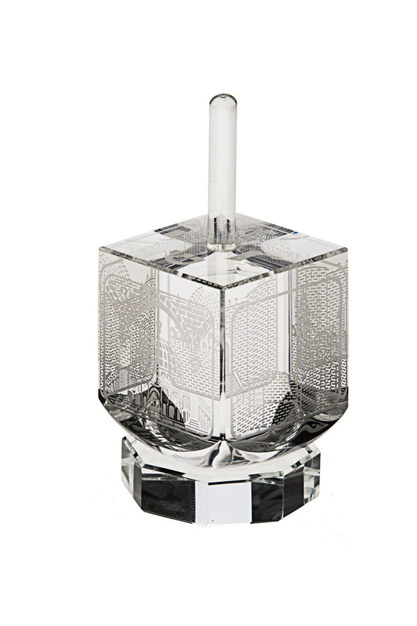 Scenes of Old Jerusalem Dreidel Clear | Judaica Square Lakewood