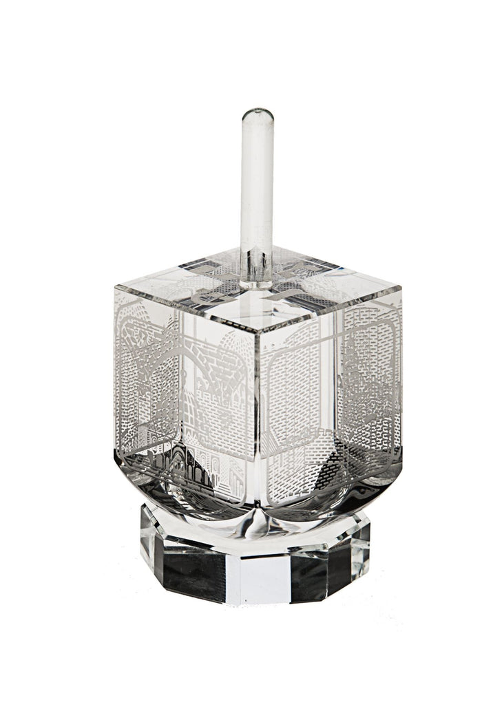 Scenes of Old Jerusalem Dreidel Clear | Judaica Square Lakewood