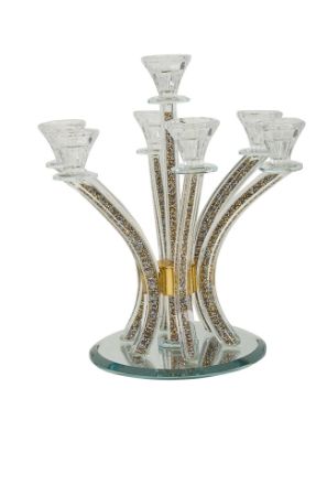 Candelabra with crushed gold stones 7 branches