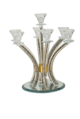 #1632-7G Candelabra with crushed gold stones 7 branches