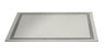 Rectangular 16 x 12 mirror glass tray with a textured silver-grey border band