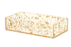 #1620-GF  Napkin Holder Lucite Gold Flakes Rectangular -