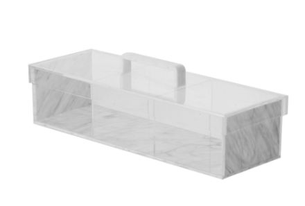 Sectional 3 dishes Lucite Marble box with lid