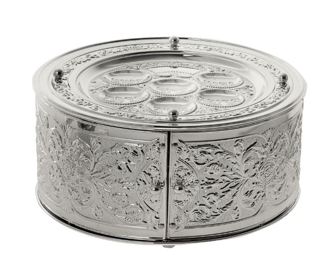 Three Tier Seder Plate — alternate view | Judaica Square Lakewood