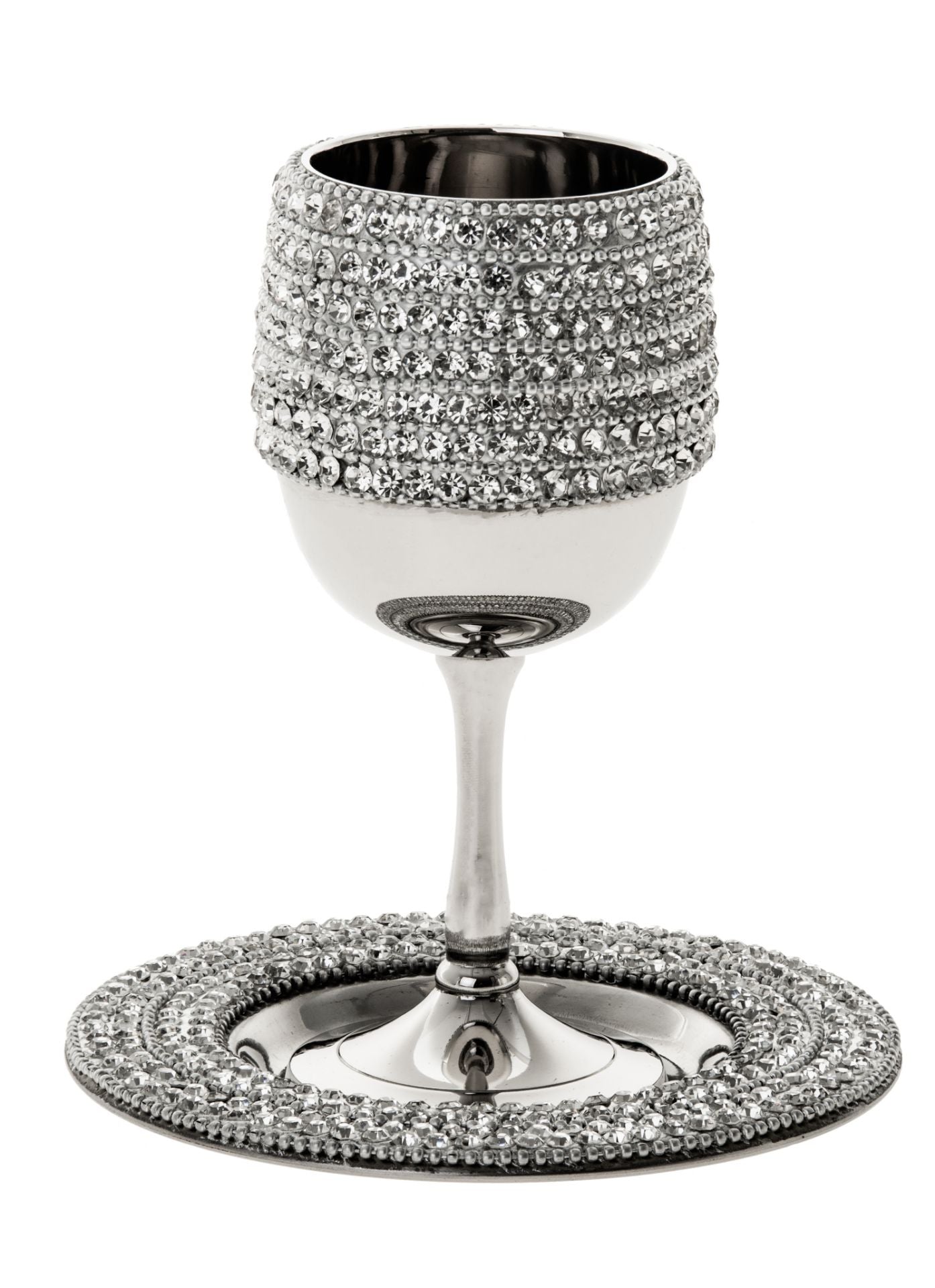 Kiddush Cup with tray Stainless Steel | Judaica Square Lakewood
