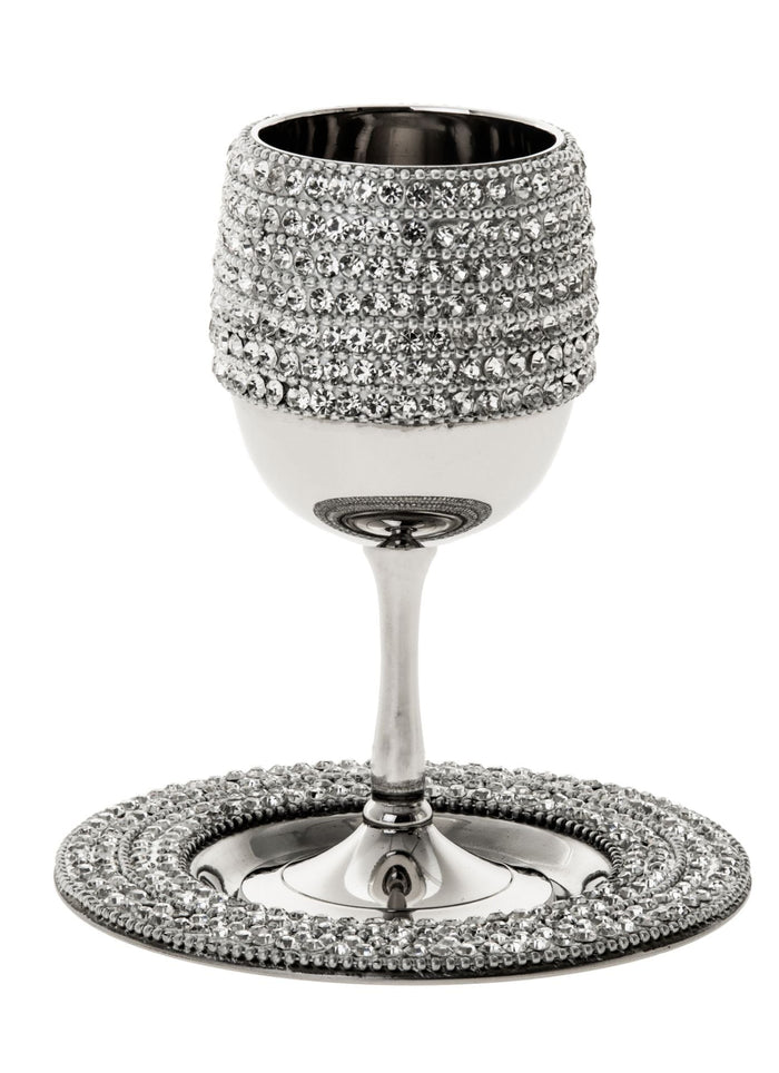 Kiddush Cup with tray Stainless Steel | Judaica Square Lakewood