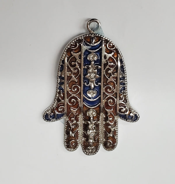 Hamsa enamel Brown Filigree | Judaica Square Lakewood