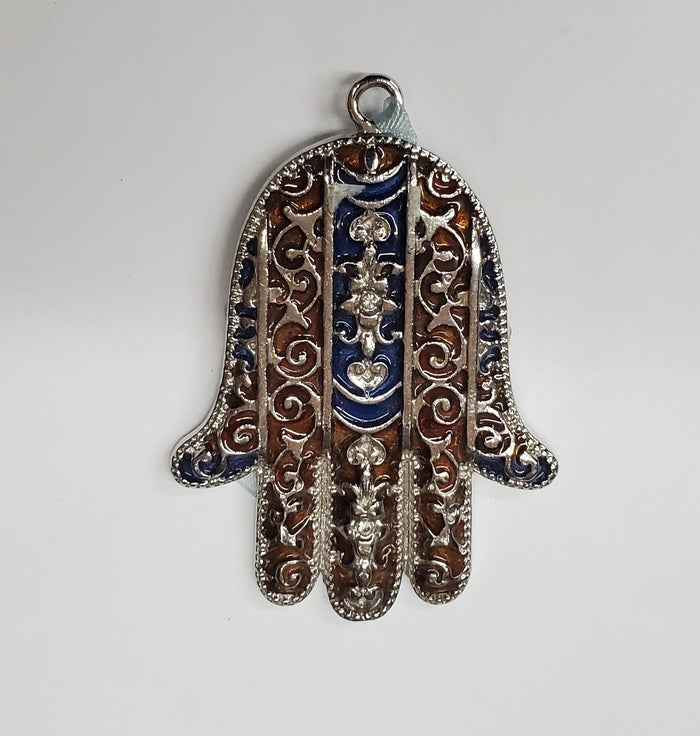 Hamsa enamel Brown Filigree | Judaica Square Lakewood