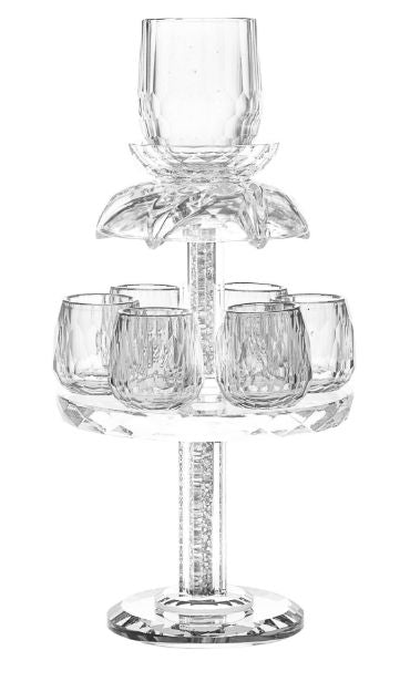 Fountain Crystal with crushed stones — alternate view | Judaica Square Lakewood