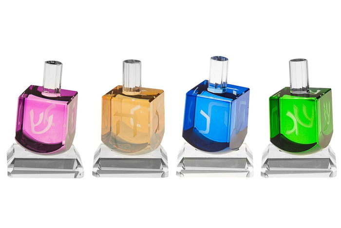 Crystal Dreidel Set of 4