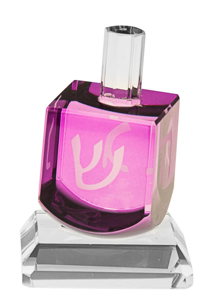 Crystal dreidel Purple | Judaica Square Lakewood