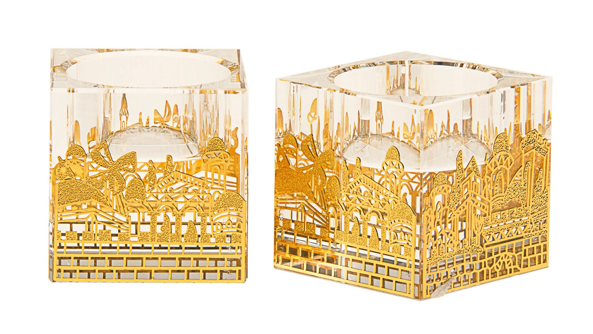 Candle Sticks Crystal Jerusalem Gold Candlesticks | Judaica Square Lakewood
