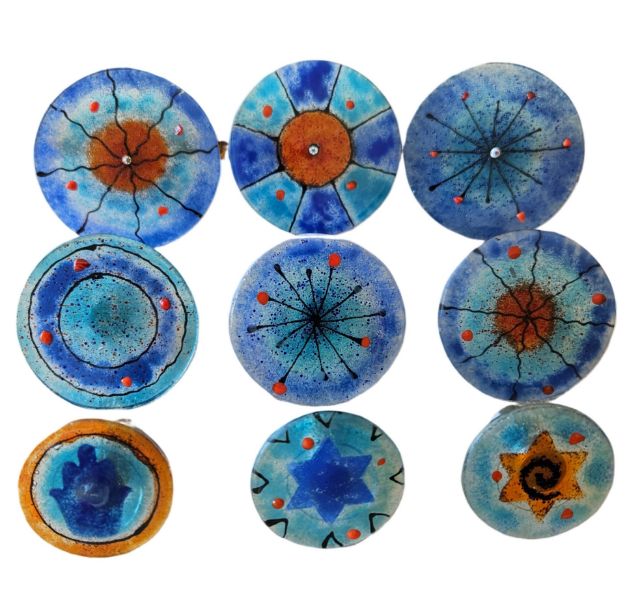 Wall Art Glass Set of 3 — alternate view | Judaica Square Lakewood