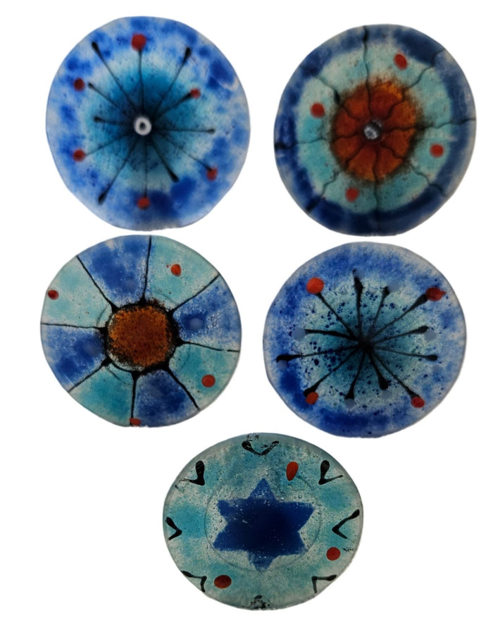 Wall Art Glass Small Set of 5 Assorted | Judaica Square Lakewood