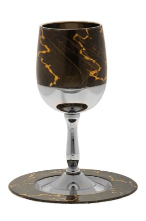 Brown and Gold Metal Candlesticks