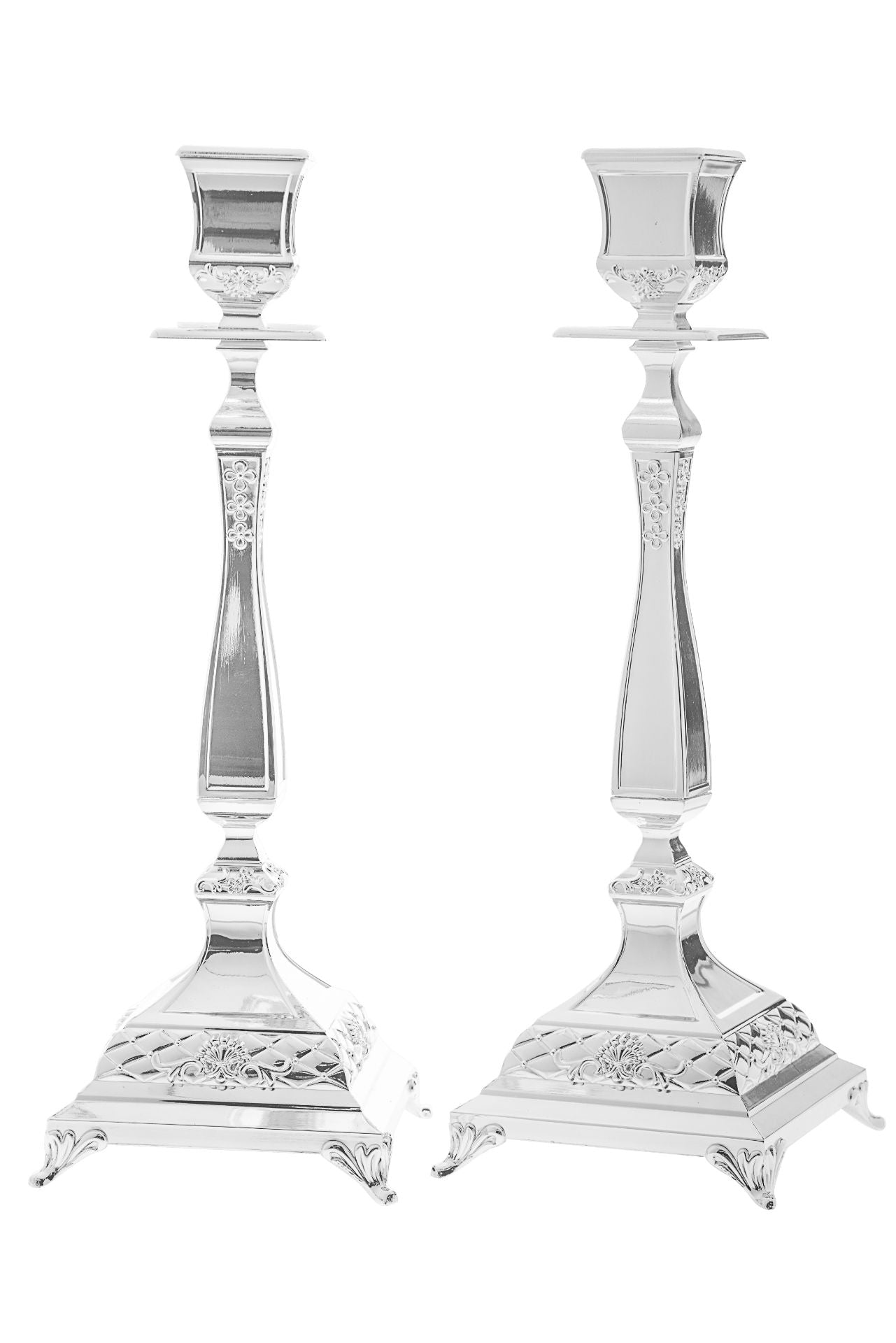 Candle Stick Silver Plated Large Candlesticks | Judaica Square Lakewood