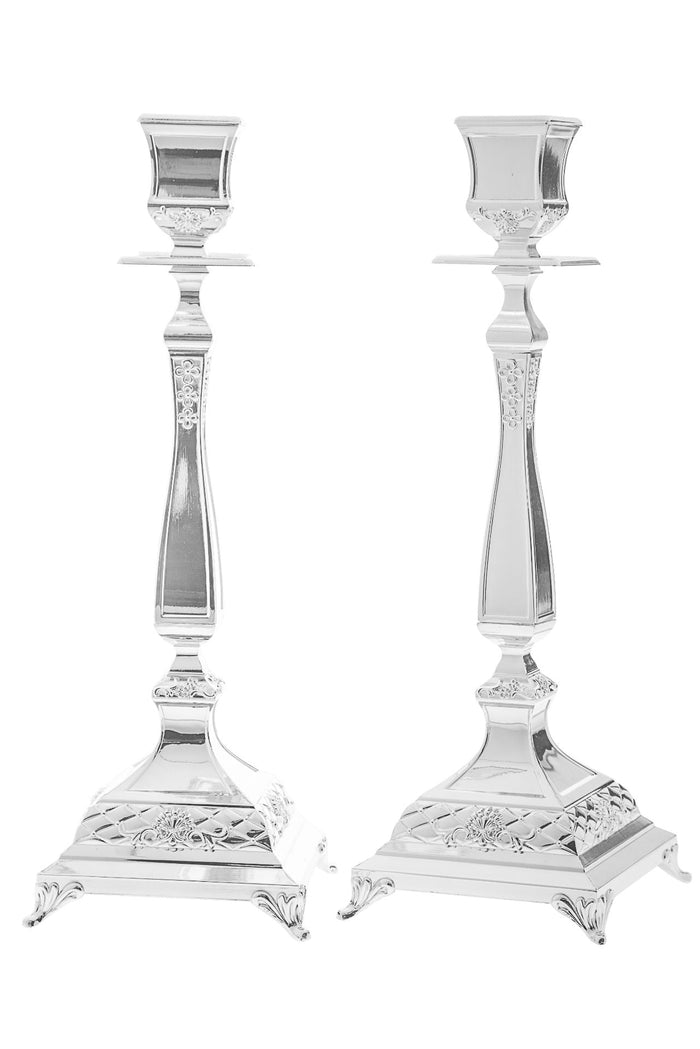 Candle Stick Silver Plated Large Candlesticks | Judaica Square Lakewood