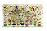 Multicolor glass Chanukah menorah built to hang flat against a wall