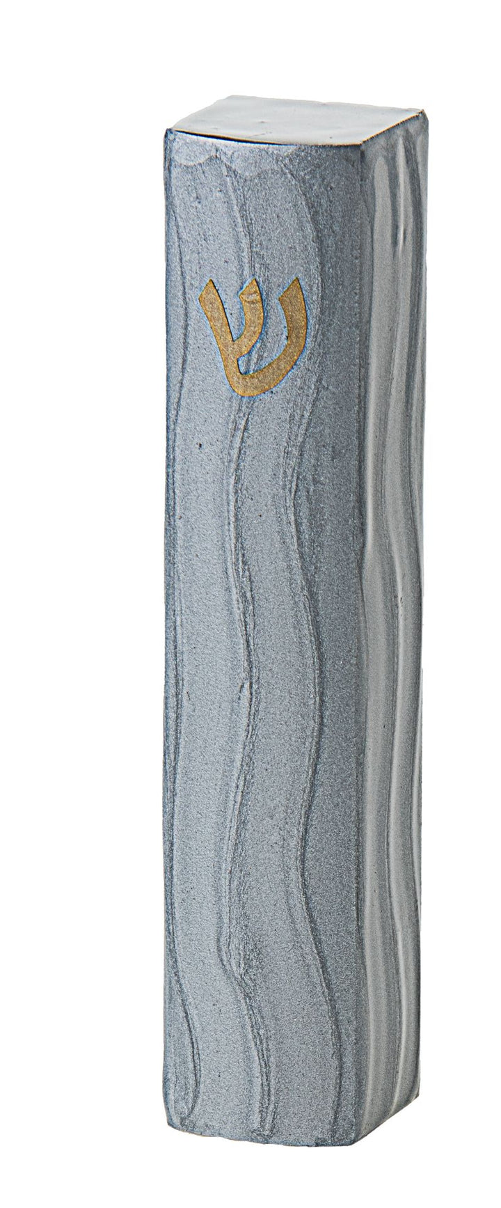 Mezuzah Silver Enamel with Gold Shin