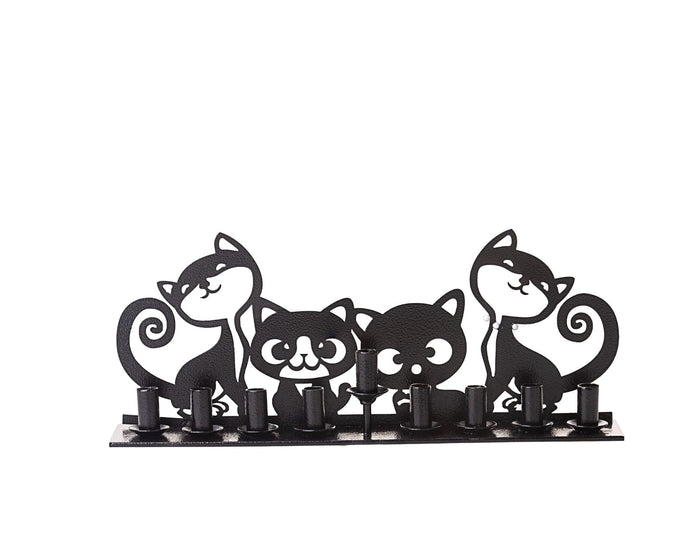 Menorah Metal Cat's Meow | Judaica Square Lakewood
