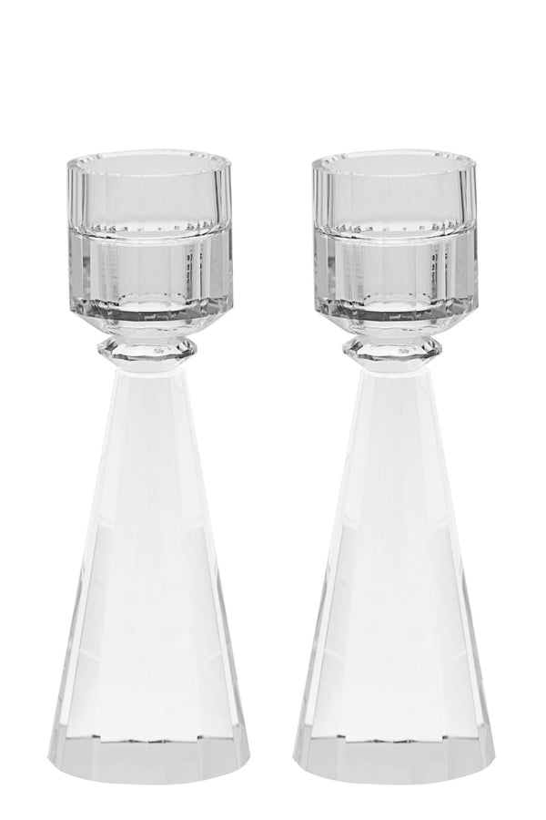 Crystal Candle Stick Clear Candlesticks | Judaica Square Lakewood