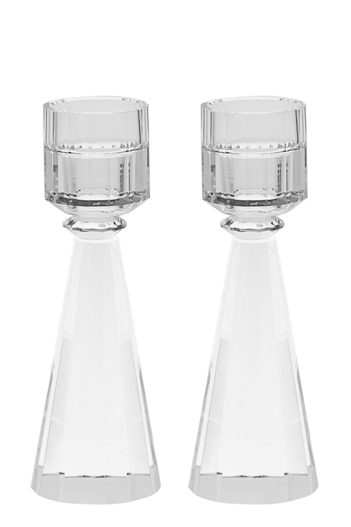 Crystal Candle Stick Clear Candlesticks | Judaica Square Lakewood