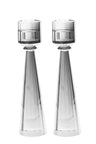 Grey crystal Shabbat candlestick with a faceted stem and square cut base