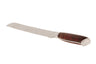 Fourteen-inch challah knife with a mid-brown resin handle and a slim tapered blade