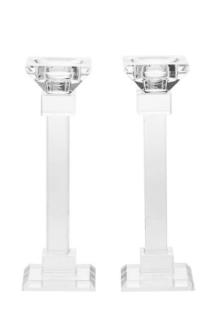 691-M Crystal Candle Stick Clear Medium