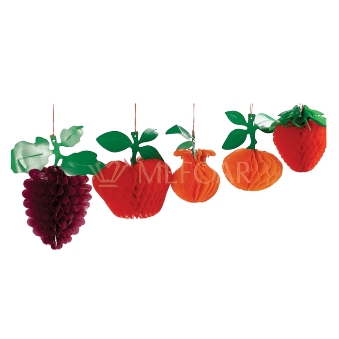 Noy Sukkah, 5 Mini Plastic Hanging Fruits - Sukkah Decorations