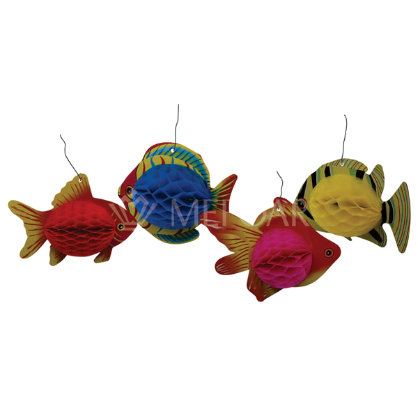 Noy Sukkah, 4 Fish set Hanging - Sukkah Decorations