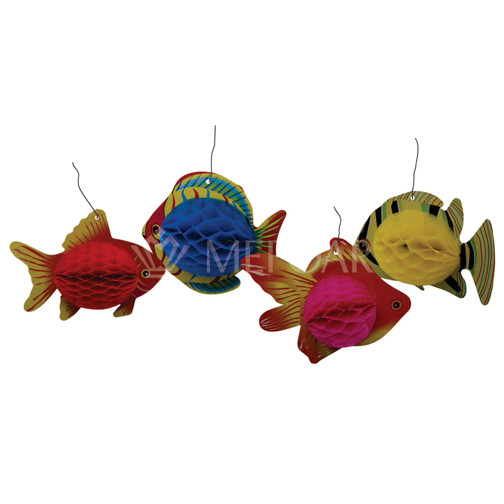 Noy Sukkah, 4 Fish set Hanging - Sukkah Decorations