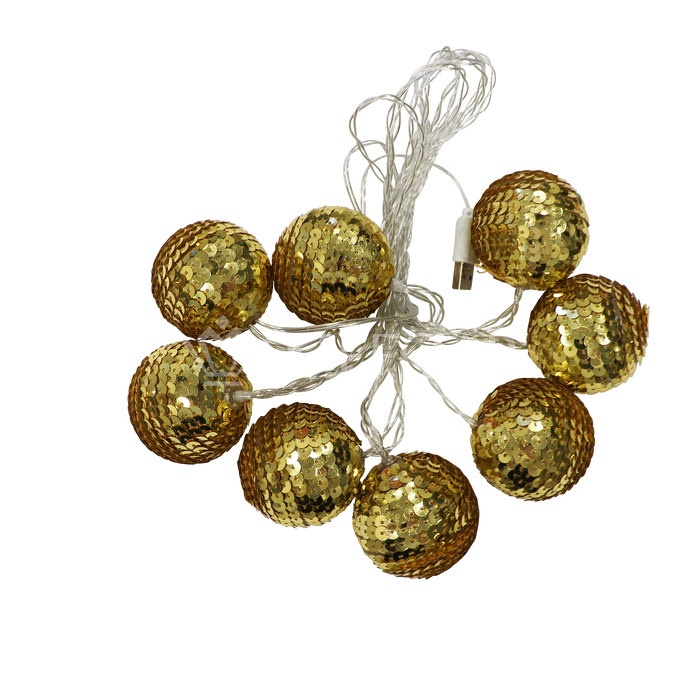 Noy Sukkah, LED Sequins Balls- GOLD - Sukkah Decorations