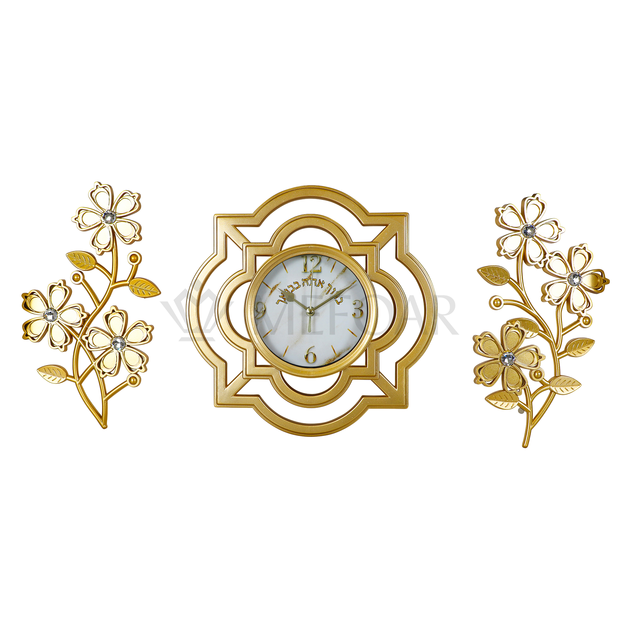 Noy Sukkah,  Wall Clock with 2 Flowers Set - Image 2