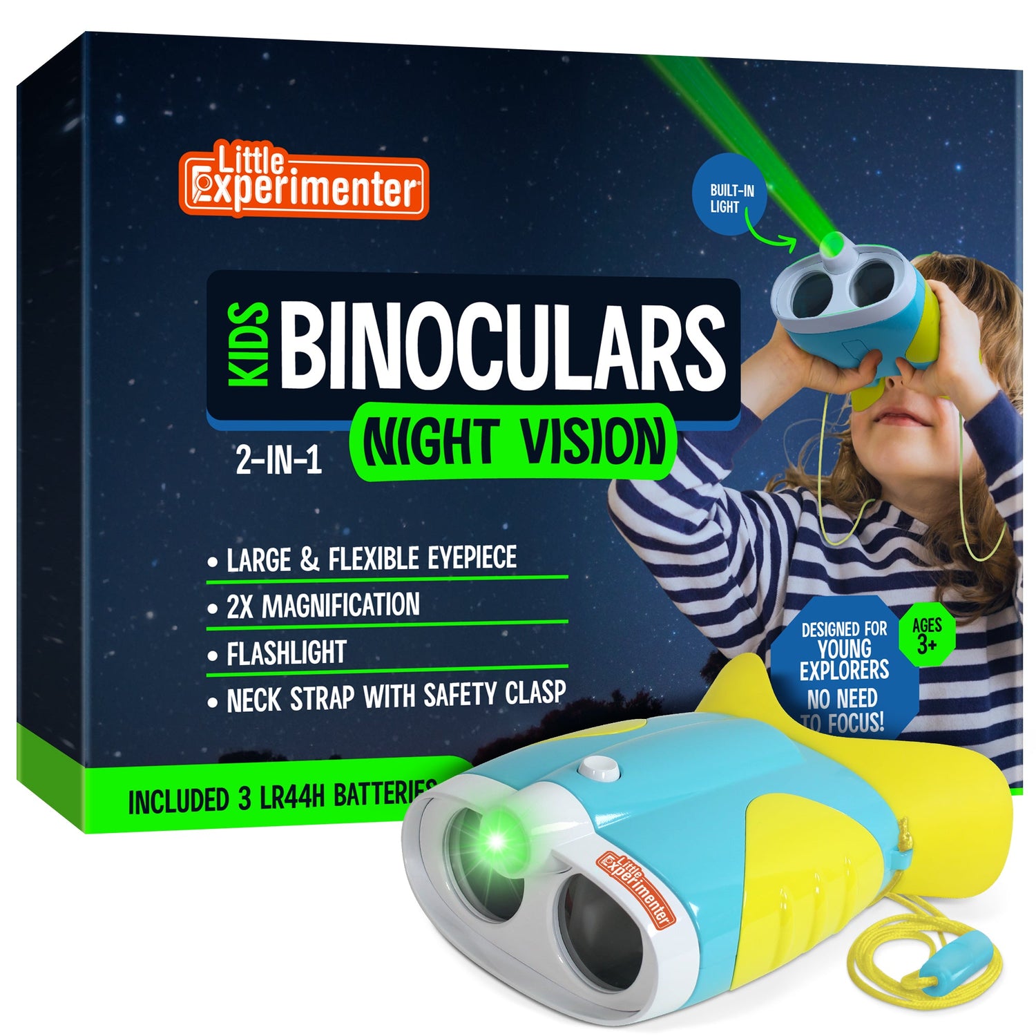 Little Experimenter Night Vision Binoculars for Kids - 2X Magnification — product view, view 2 | Judaica Square Lakewood