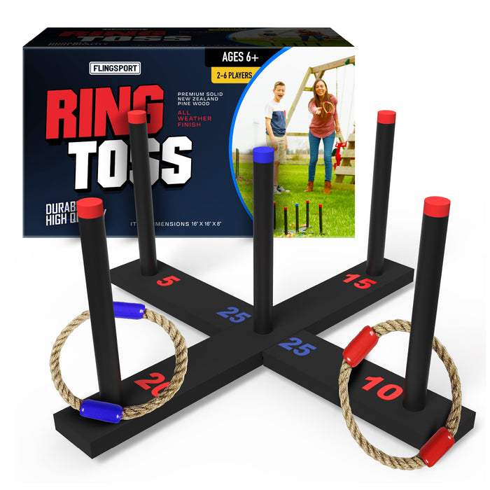 FlingSport Ring Toss Game - Classic Outdoor & Indoor Family Game — product view | Judaica Square Lakewood