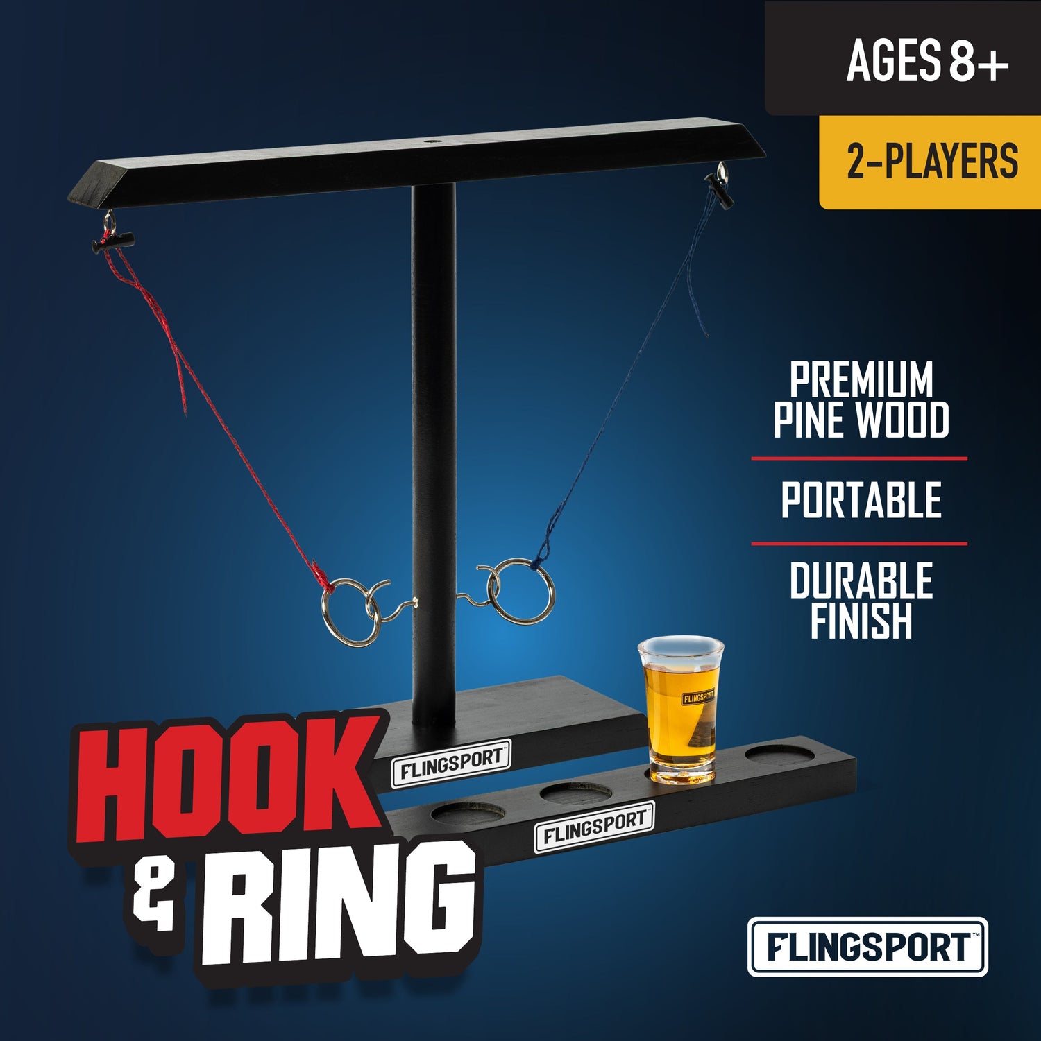 FlingSport Hook & Ring Toss Game - Table Top Edition — product view, view 2 | Judaica Square Lakewood