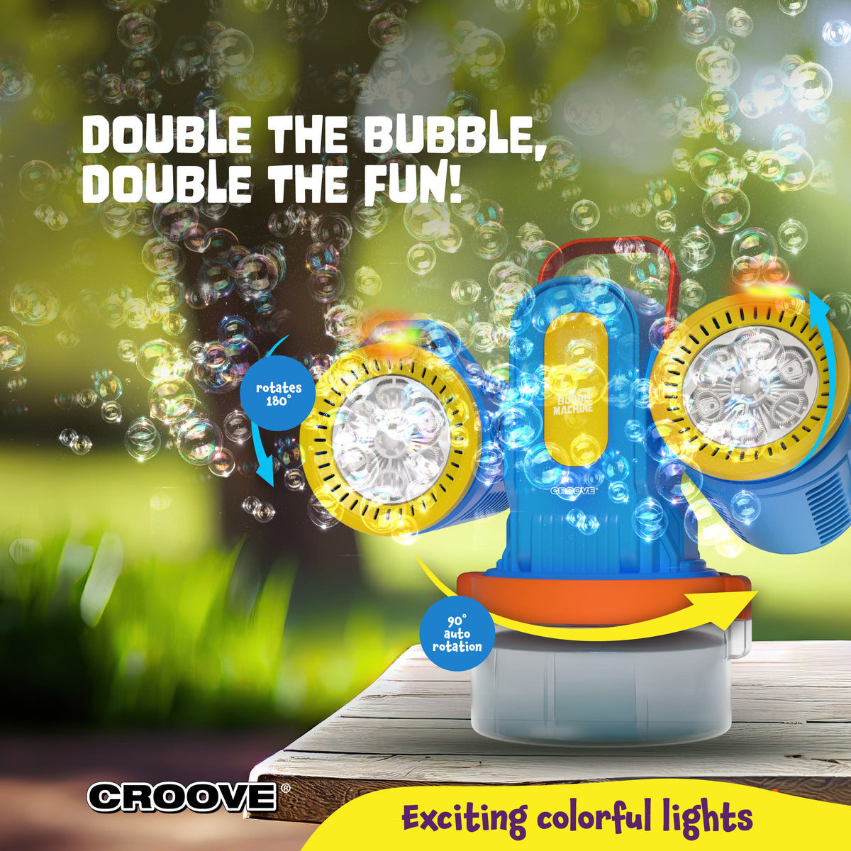 Croove Twin-Engine Bubble Machine - 10,000+ Bubbles Per Minute — party, view 2 | Judaica Square Lakewood