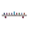 Yair Emanuel Hammered Strip Chanukah Menorah, Multicolor Anodized Aluminum
