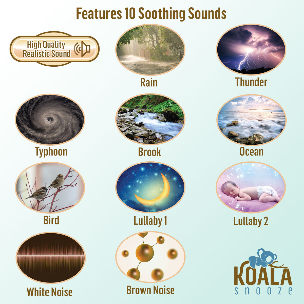 Koala Snooze Soothing Sound Machine - Baby White Noise & Lullabies — product view, view 3 | Judaica Square Lakewood