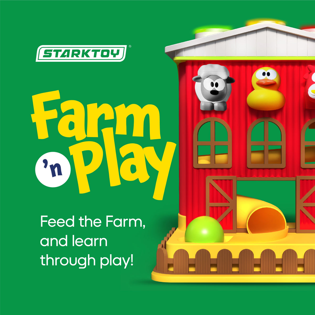 StarkToy Farm 'n Play Pound-A-Ball Barn House - Learning Toy — toddler, view 3 | Judaica Square Lakewood
