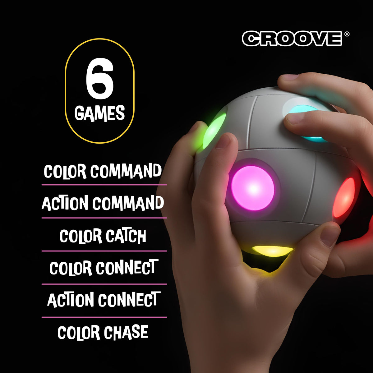 Croove Flashball - Motion & Memory Action Ball Game — product view, view 4 | Judaica Square Lakewood